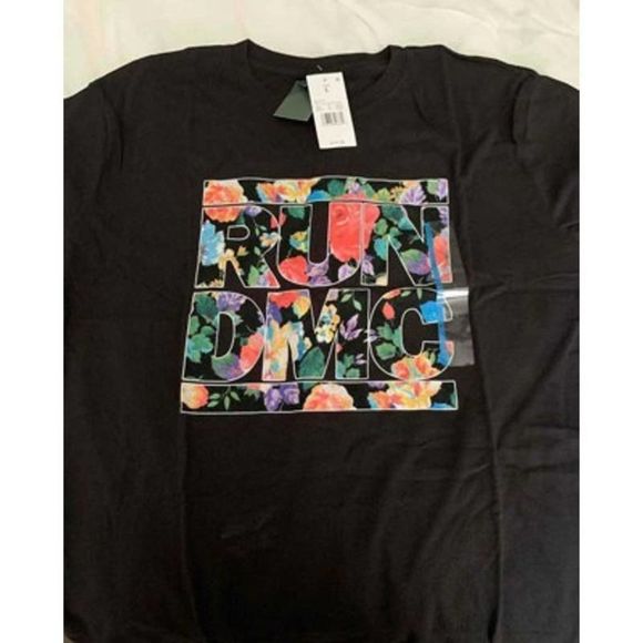 Run DMC Official women Floral Logo T-Shirt xs - Picture 3 of 3